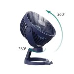 XO MF78 4inch Portable Rechargeable Fan With Phone Holder 3x Speed Blue